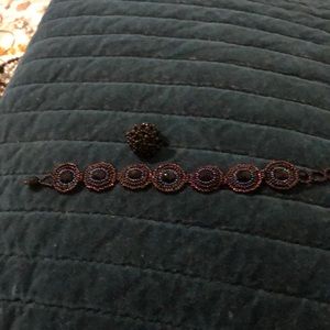 Hand made beaded bracelet and ring